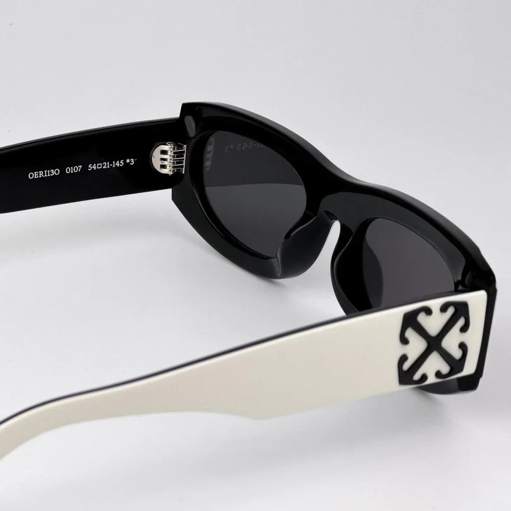 Off-White ORLANDO Men Sunglasses White/Black Oval Frame Model OERI13O 0107